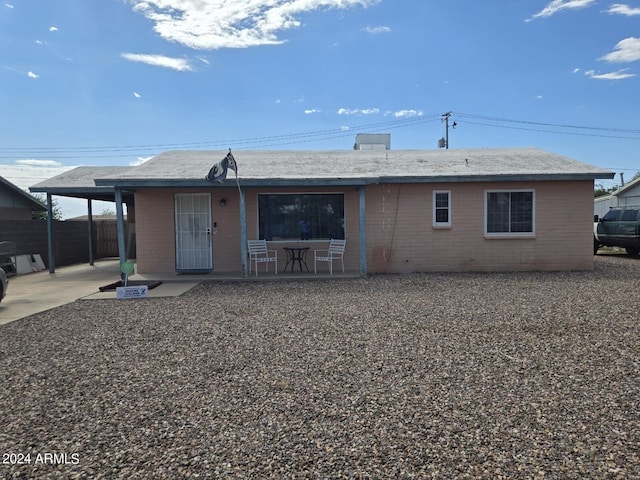 view of front of house featuring a patio area