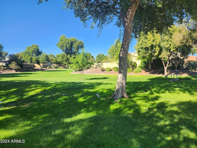 view of property's community featuring a yard