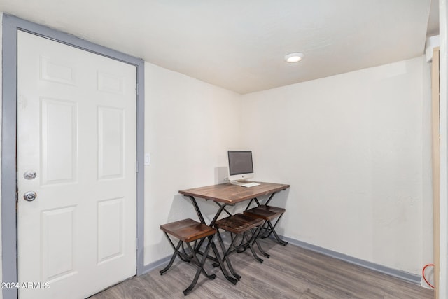 office area featuring wood-type flooring