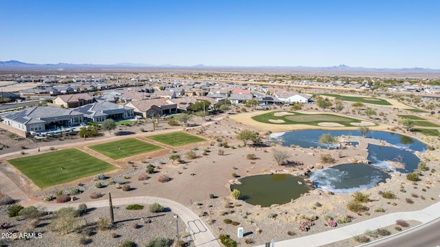 aerial view with a residential view and a water and mountain view