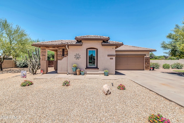 view of front of house with a garage