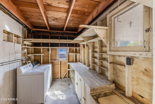 interior space with independent washer and dryer