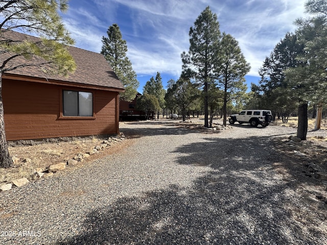 view of road featuring gravel driveway