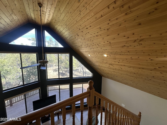 room details with wood ceiling