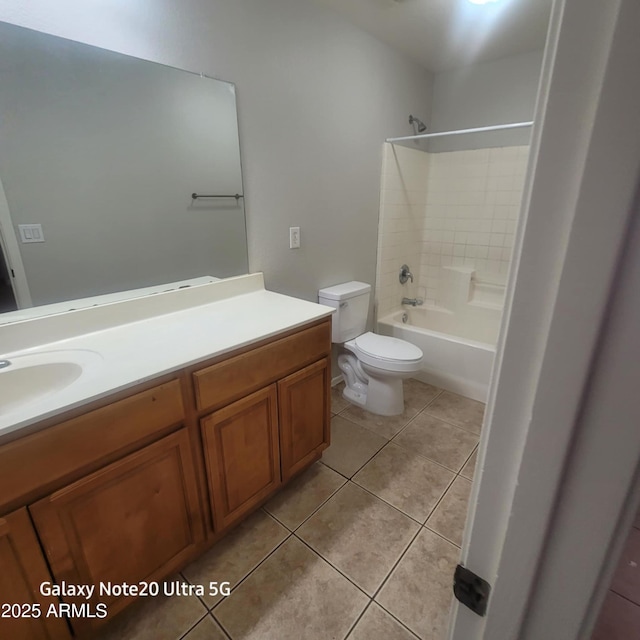 1829 E Adams St, Phoenix, AZ 85034 - bathroom with tile patterned floors, vanity, shower / bathtub combination, and toilet