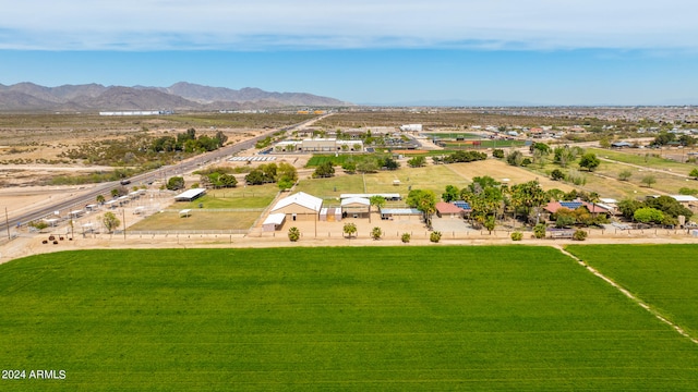 drone / aerial view with a mountain view