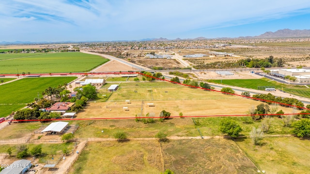 bird's eye view with a rural view