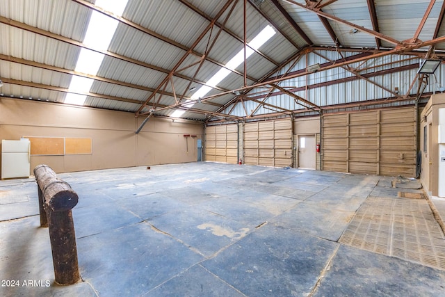 garage featuring white refrigerator