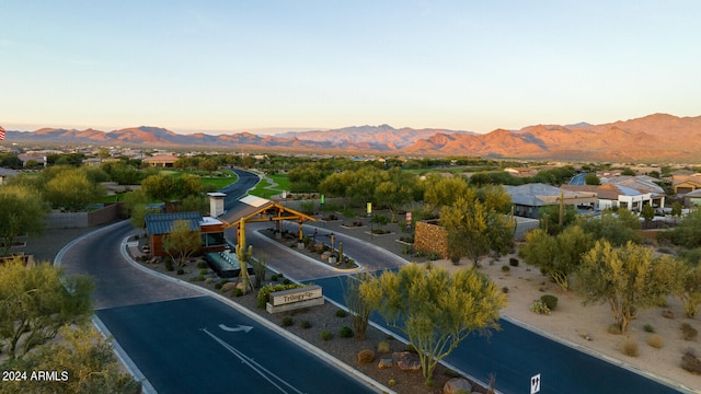 exterior space featuring a mountain view