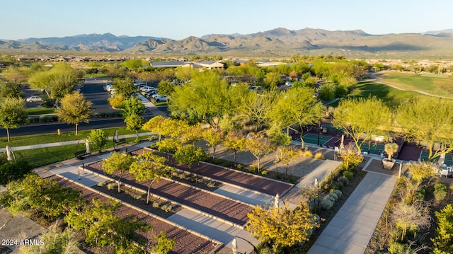 bird's eye view featuring a mountain view