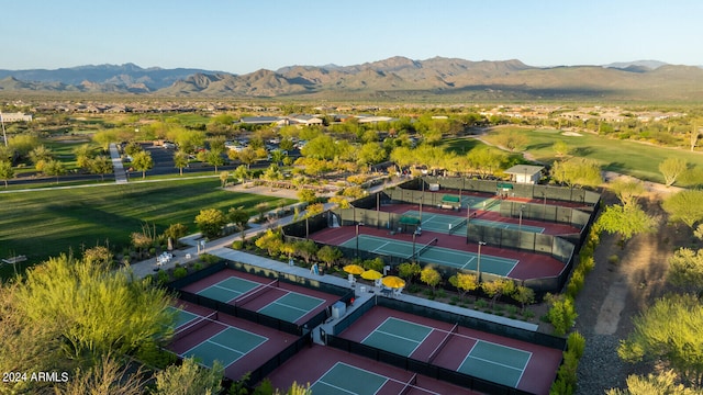 aerial view featuring a mountain view