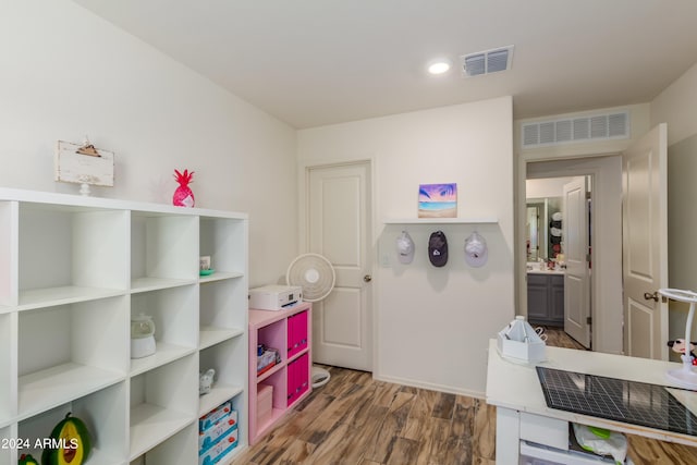 interior space featuring dark hardwood / wood-style flooring