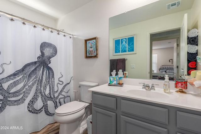 bathroom with vanity and toilet