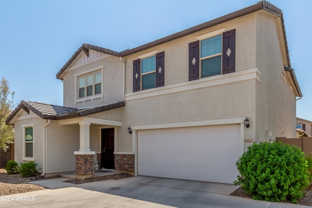 view of front facade with a garage