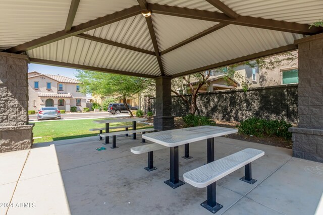 view of patio / terrace featuring a gazebo