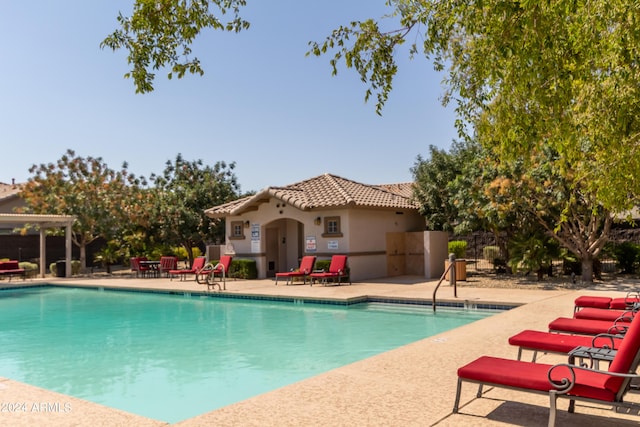 view of pool with a patio area