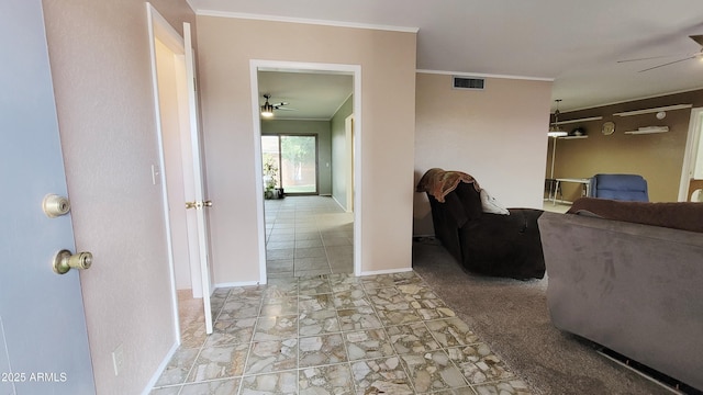 650 N 65th Way, Mesa, AZ 85205 - corridor featuring crown molding and baseboards