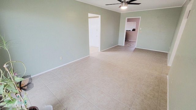 650 N 65th Way, Mesa, AZ 85205 - empty room featuring a ceiling fan, ornamental molding, and baseboards