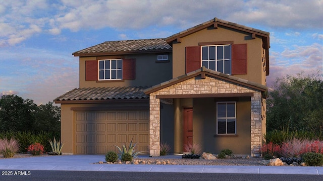 view of front facade featuring a garage