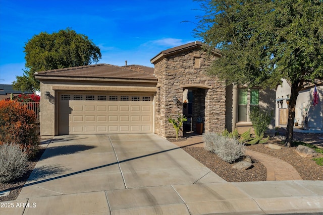 view of front facade with a garage