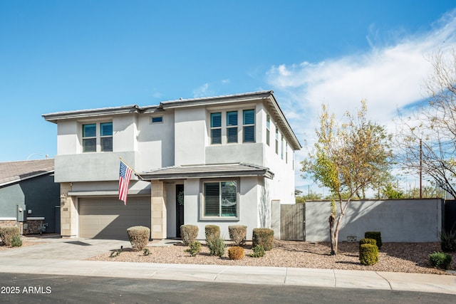 view of property with a garage