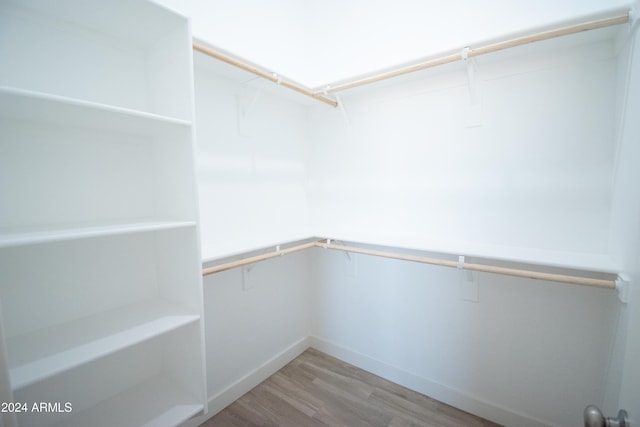 walk in closet featuring wood finished floors