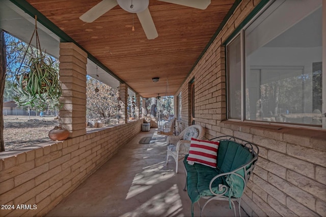 view of patio / terrace with ceiling fan