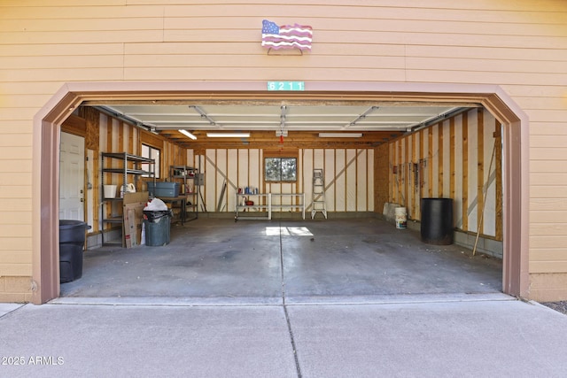 view of garage