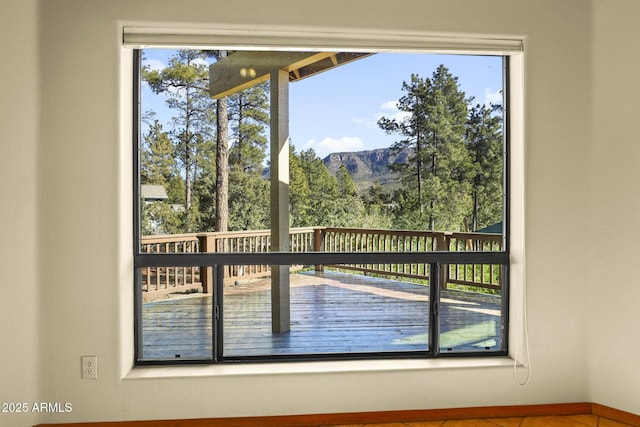 doorway with a mountain view