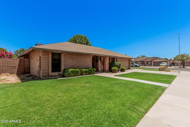 2956 E Concho Ave, Mesa, AZ 85204 - ranch-style house featuring concrete driveway, a garage, brick siding, and roof with shingles