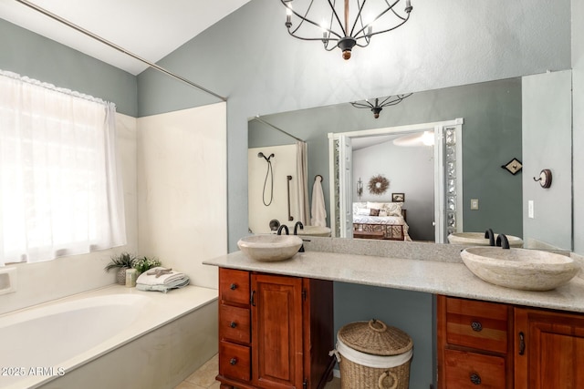 1214 W Sand Dune Dr, Gilbert, AZ 85233 - bathroom with vanity, a bath, ensuite bathroom, and a shower