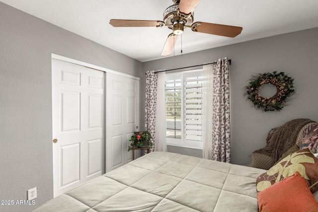 1214 W Sand Dune Dr, Gilbert, AZ 85233 - bedroom with a closet and ceiling fan