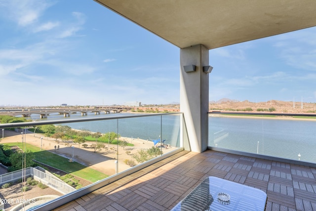 balcony with a water view