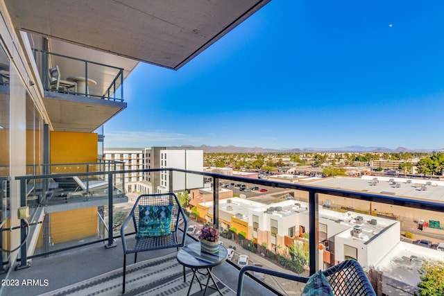 balcony with a mountain view