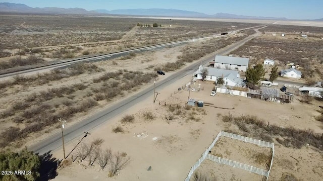 aerial view featuring a rural view and a mountain view