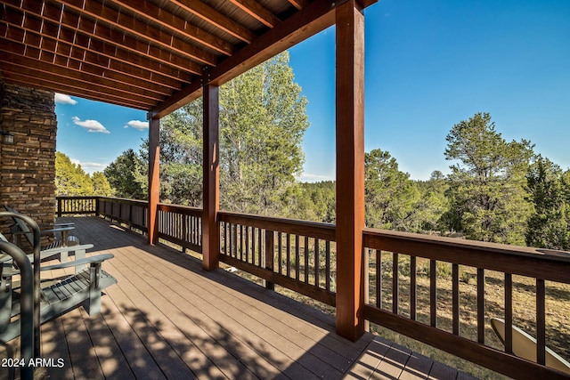 view of wooden deck