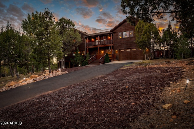 view of front of property featuring a garage