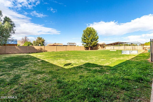 view of yard with fence