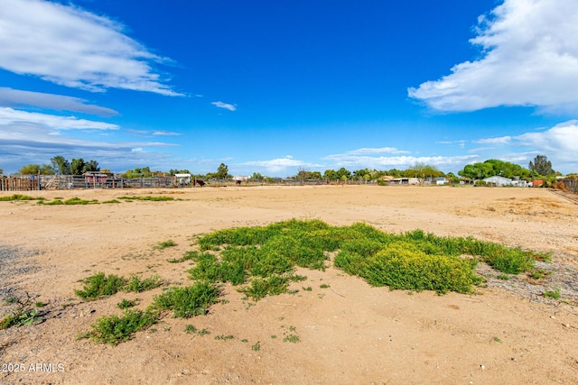 view of yard with a rural view