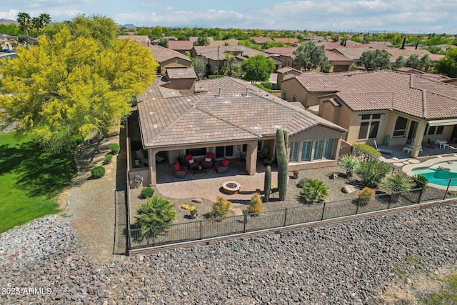 bird's eye view featuring a residential view