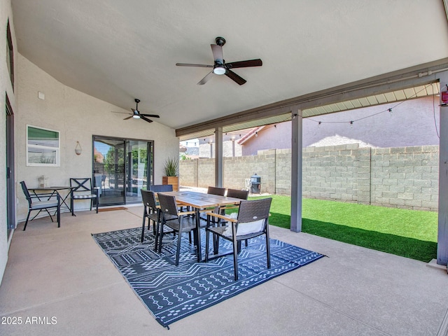 12641 S 39th Pl, Phoenix, AZ 85044 - view of patio featuring ceiling fan and outdoor dining area