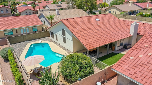 12641 S 39th Pl, Phoenix, AZ 85044 - view of pool with a patio, a fenced backyard, and a residential view