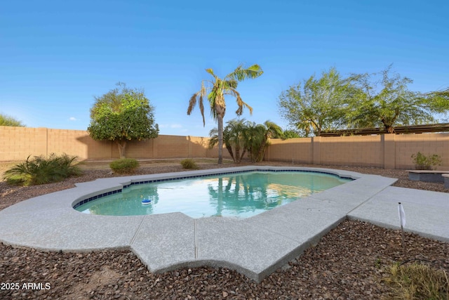 view of pool with a fenced in pool and a fenced backyard