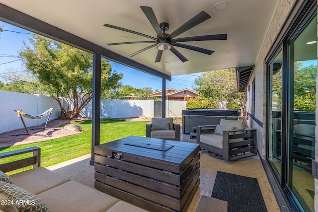 view of patio / terrace with ceiling fan