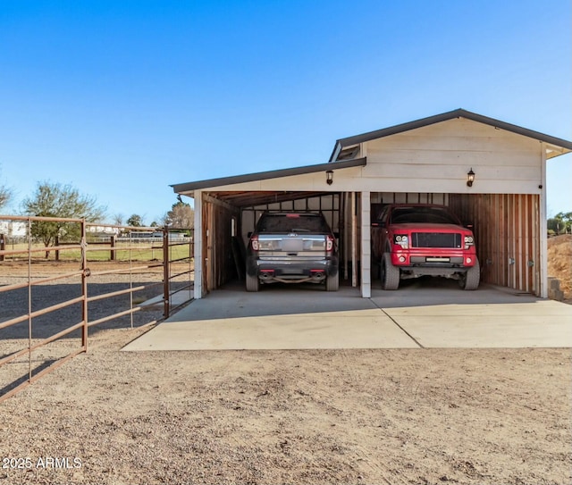 view of garage