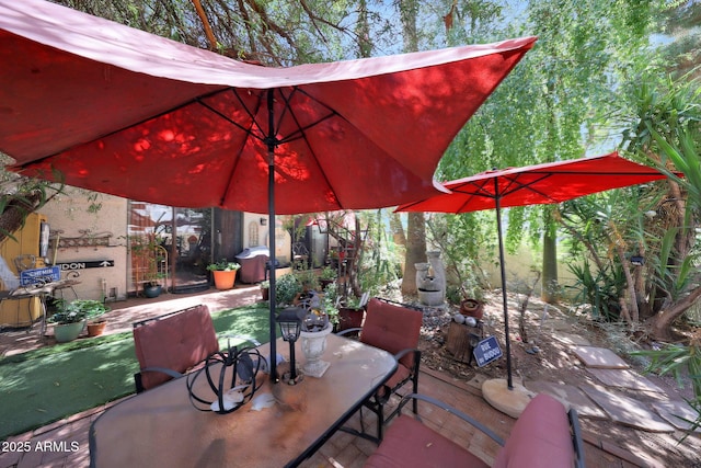 view of patio / terrace featuring outdoor dining space