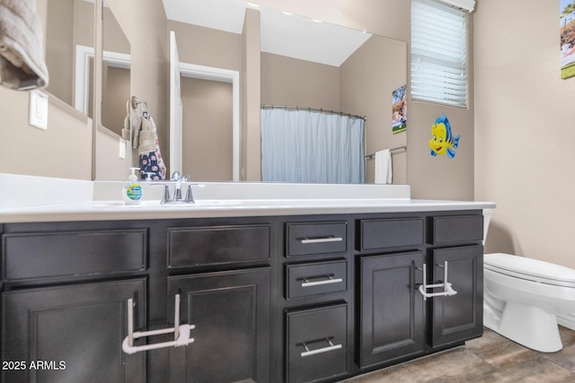 2605 W Desert Marigold Dr, Phoenix, AZ 85085 - full bath with toilet, curtained shower, and vanity