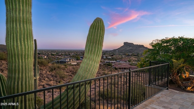 3168 S Yaqui Ln, Gold Canyon, AZ 85118 - balcony at dusk with a mountain view