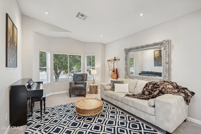 living room with carpet