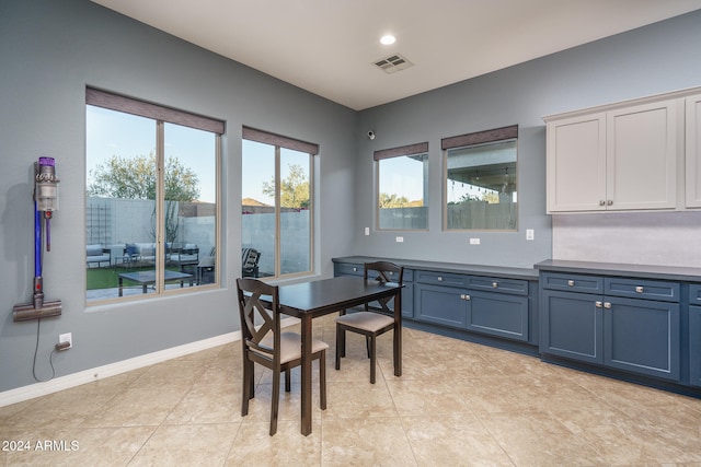 view of tiled dining room